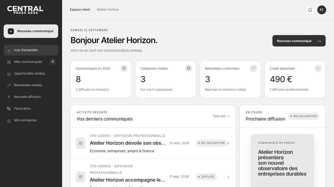 Overview of the Central Press Desk client platform
